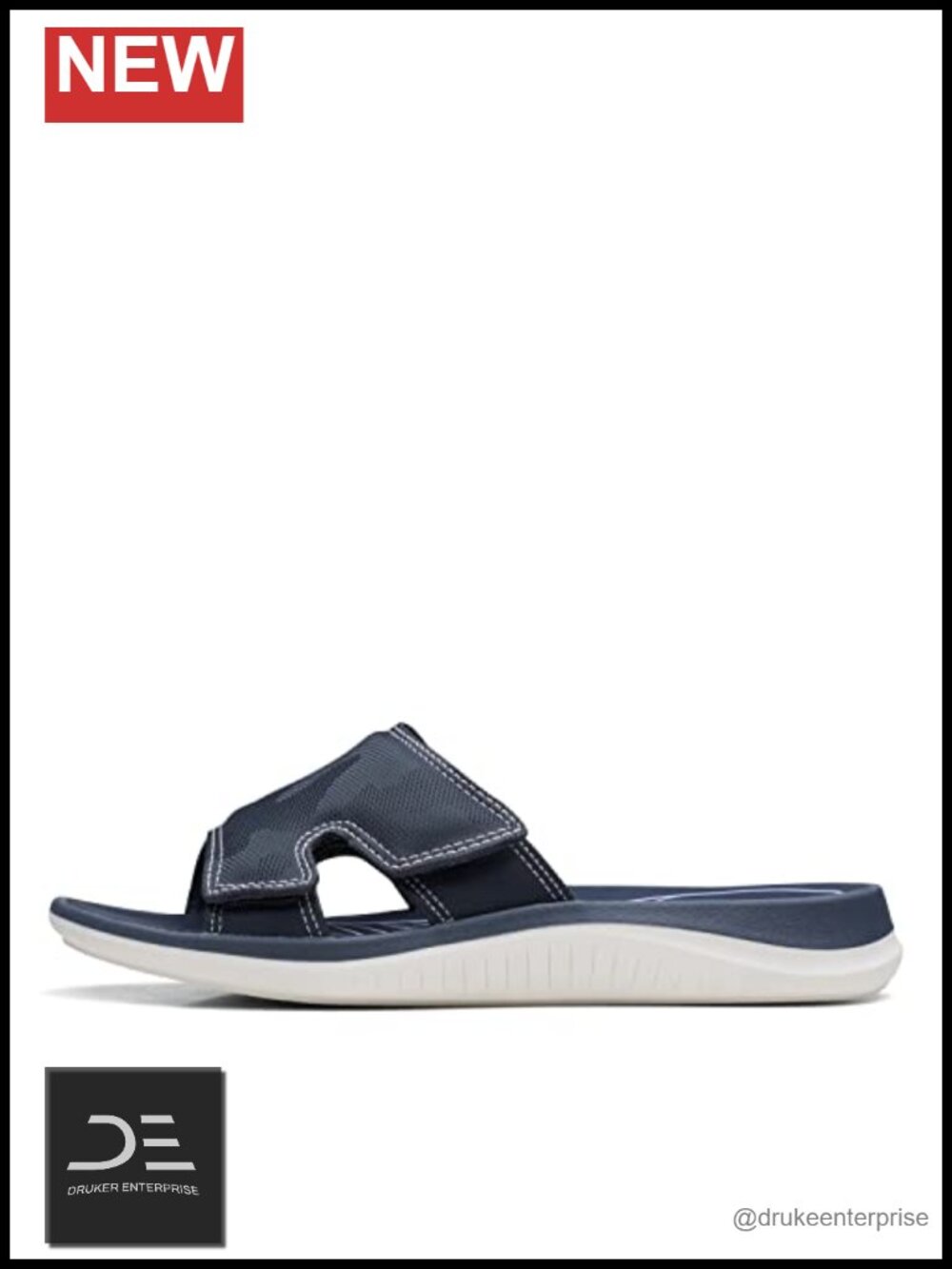 Clarks Women's Glide Bay Slide Sandals Cushion Soft Hook & Loop